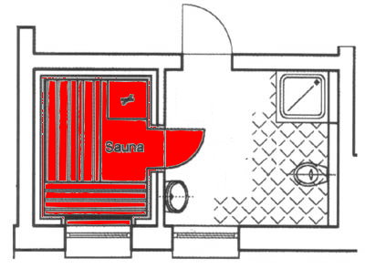 Sauna (gefangen) im Raum